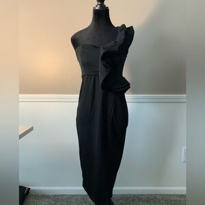 Ecowish Elegant Black One-Shoulder Dress